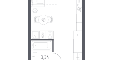 Студия, 24&nbsp;м²