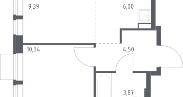 Студия, 34&nbsp;м²