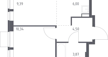 Студия, 34&nbsp;м²