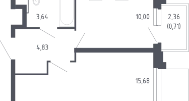 1-к. квартира, 34&nbsp;м²