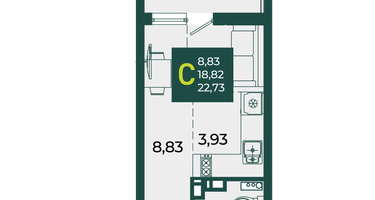 Студия, 22&nbsp;м²