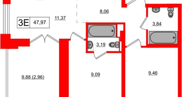 2-к. квартира, 45 м²