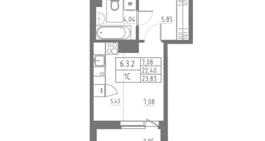 Студия, 23 м²