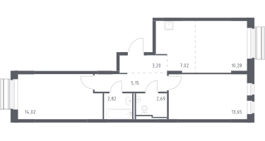 Студия, 57&nbsp;м²
