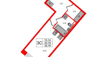 Студия, 30&nbsp;м²