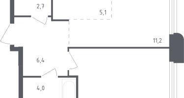 Студия, 42&nbsp;м²