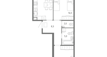 2-к. квартира, 65&nbsp;м²
