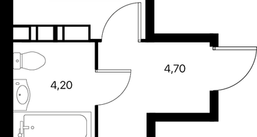 1-к. квартира, 40 м²