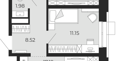 2-к. квартира, 53 м²