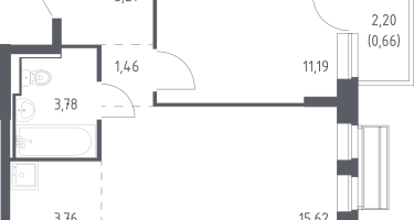 Студия, 39&nbsp;м²
