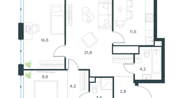 3-к. квартира, 73 м²