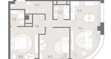3-к. квартира, 83&nbsp;м²