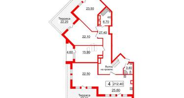 4-к. квартира, 212&nbsp;м²