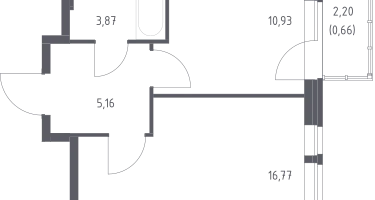 1-к. квартира, 37&nbsp;м²