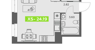 Студия, 24&nbsp;м²