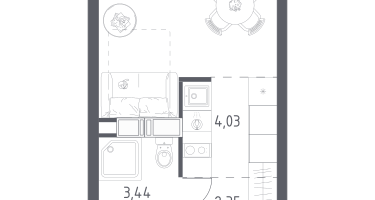 Студия, 22&nbsp;м²