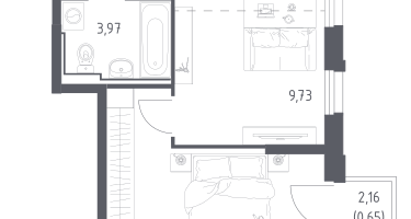 Студия, 43&nbsp;м²