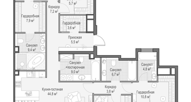 1-к. квартира, 181&nbsp;м²