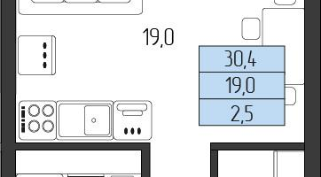 Студия, 29&nbsp;м²