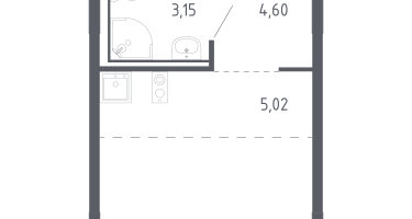 Студия, 23&nbsp;м²
