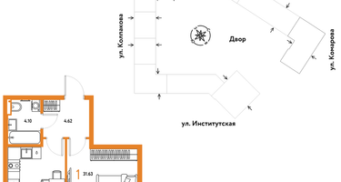 1-к. квартира, 31&nbsp;м²