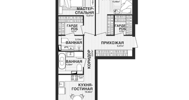 2-к. квартира, 68&nbsp;м²