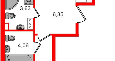 2-к. квартира, 68&nbsp;м²