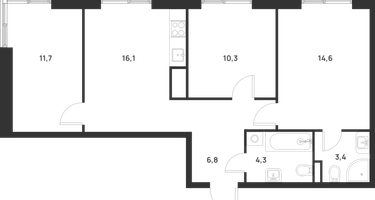 3-к. квартира, 67&nbsp;м²