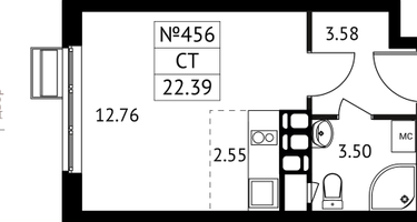 Студия, 22&nbsp;м²