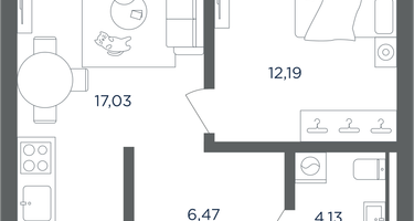 1-к. квартира, 39 м²
