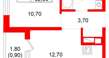 1-к. квартира, 31&nbsp;м²