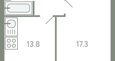 1-к. квартира, 40&nbsp;м²