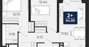 2-к. квартира, 61&nbsp;м²