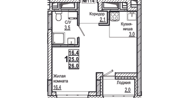 Студия, 26&nbsp;м²