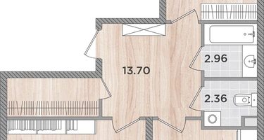2-к. квартира, 71&nbsp;м²