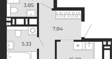 2-к. квартира, 66 м²