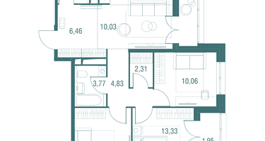 4-к. квартира, 83&nbsp;м²
