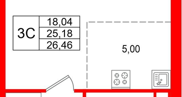 Студия, 25&nbsp;м²