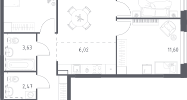 Студия, 68&nbsp;м²