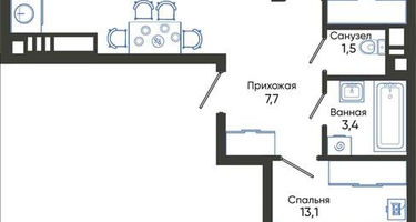 2-к. квартира, 67 м²