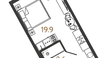 Студия, 23 м²