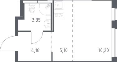 Студия , 22&nbsp;м²