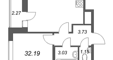 1-к. квартира, 32&nbsp;м²