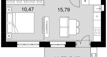 2-к. квартира, 42&nbsp;м²