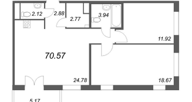 Студия, 70&nbsp;м²
