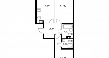 2-к. квартира, 58&nbsp;м²