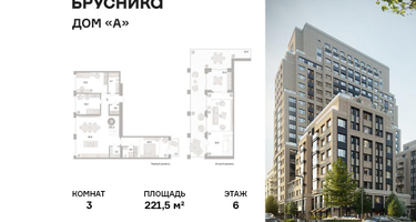 3-к. квартира, 221 м²