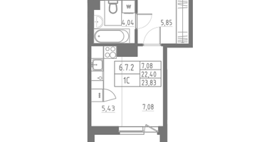 Студия, 23 м²