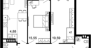 3-к. квартира, 76 м²