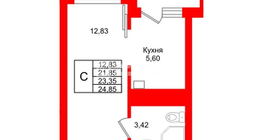 Студия, 23 м²